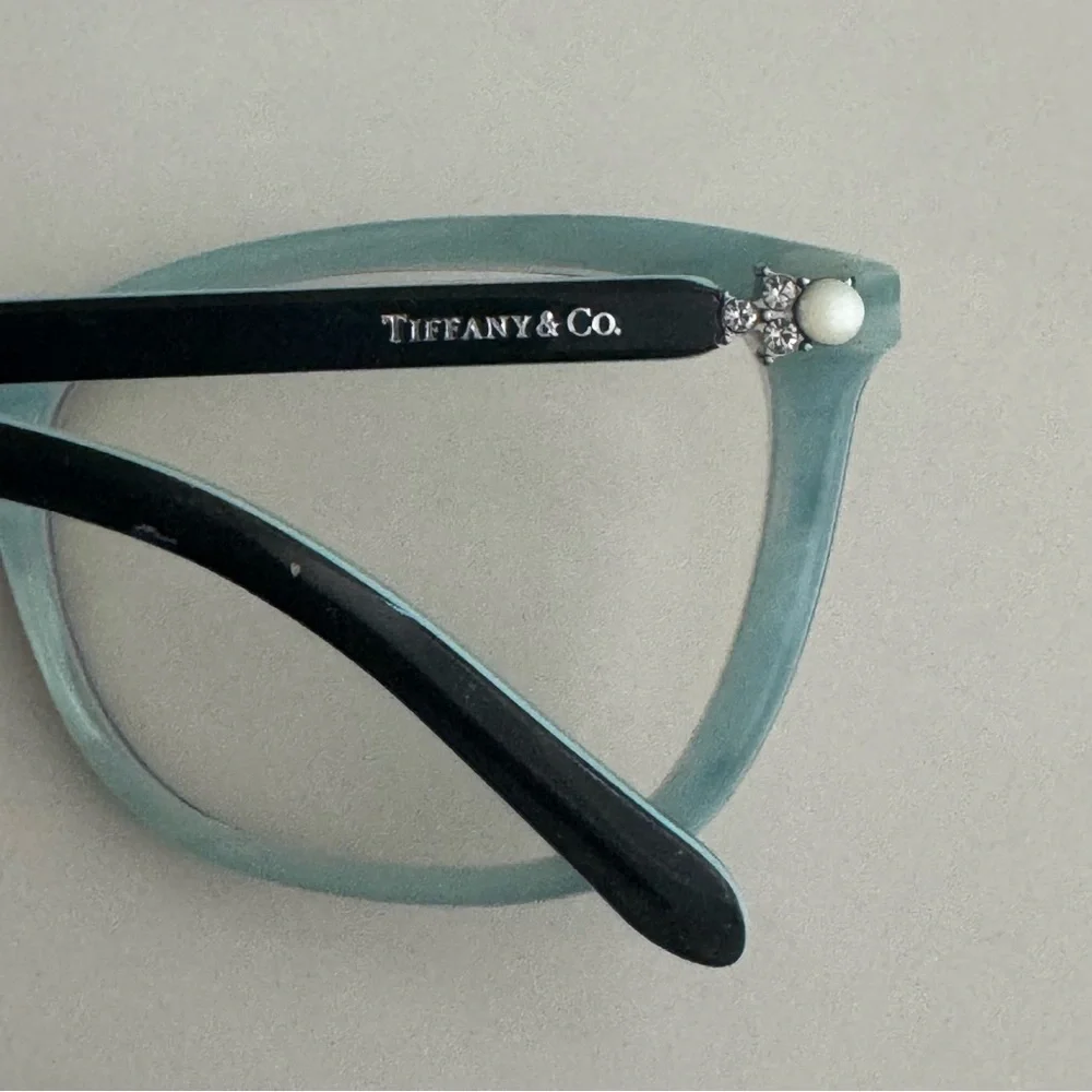 Tiffany & Co Black Turquoise Cat-eye Eyeglasses with Case - Picture 6 of 12